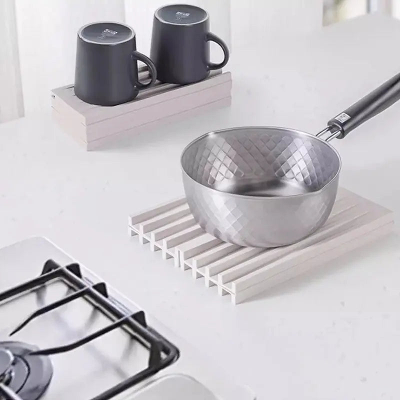 Sikunuo | Collapsible Silicone Draining Mat – Heat Resistant Kitchen Drying Mat