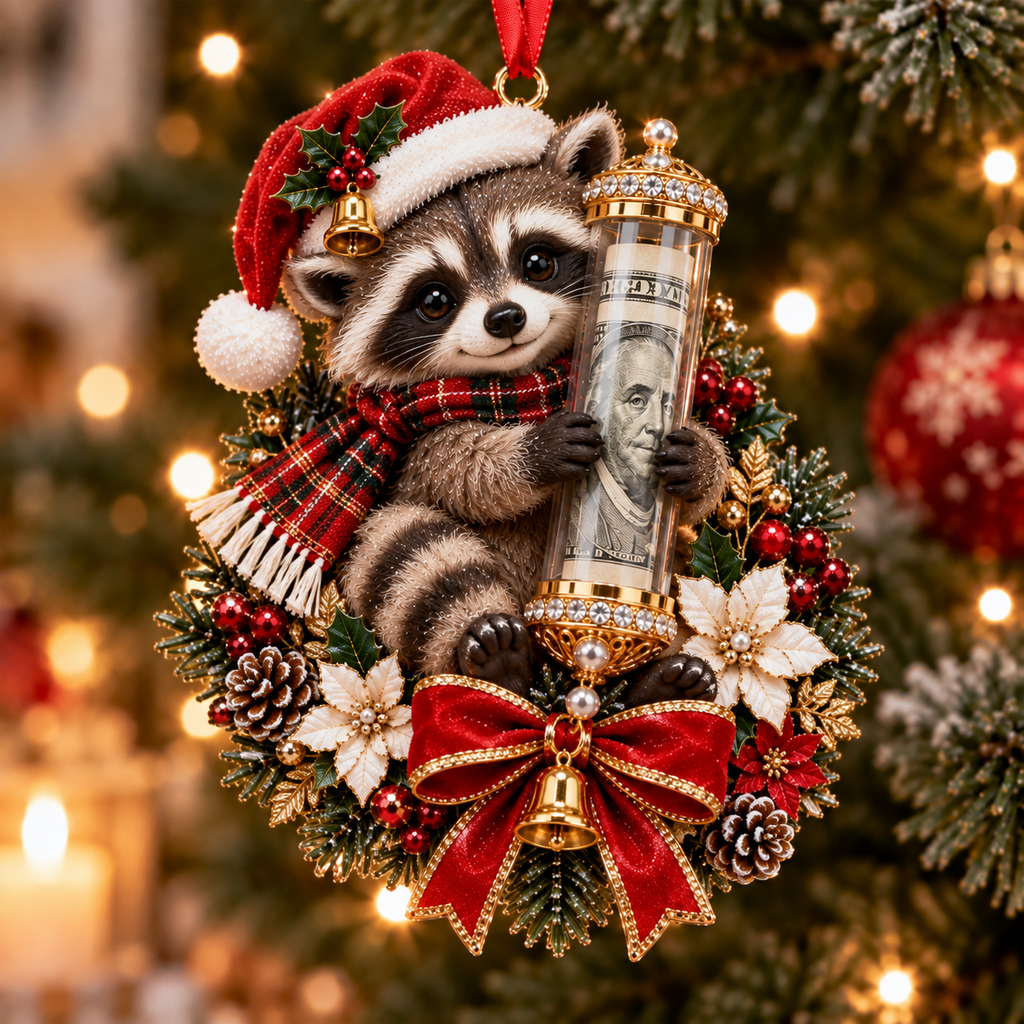 Christmas Cute Animal Cash Gift Ornament – Holiday Tree Decoration