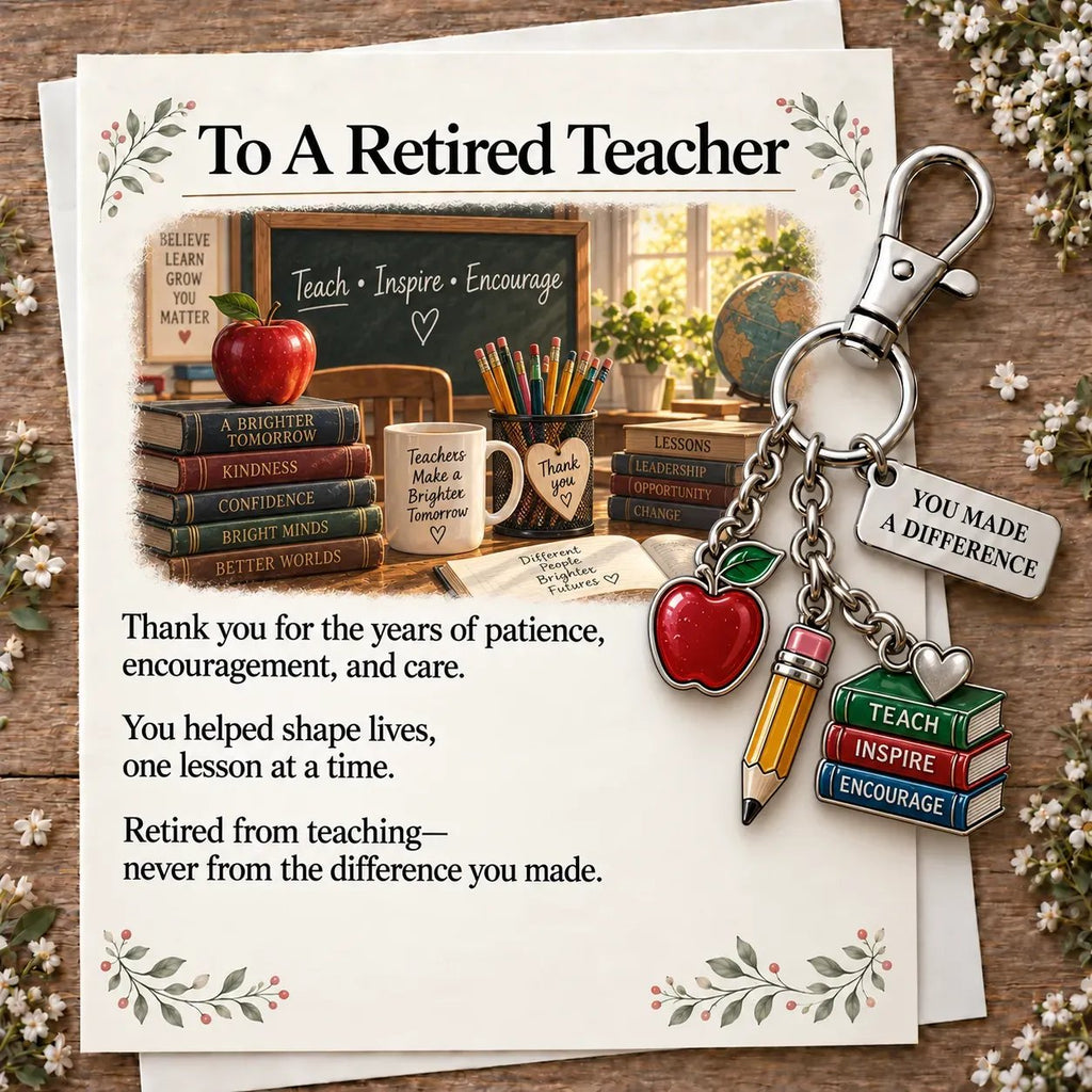 You Make a Difference Retirement Gift Set – Keychain & Card