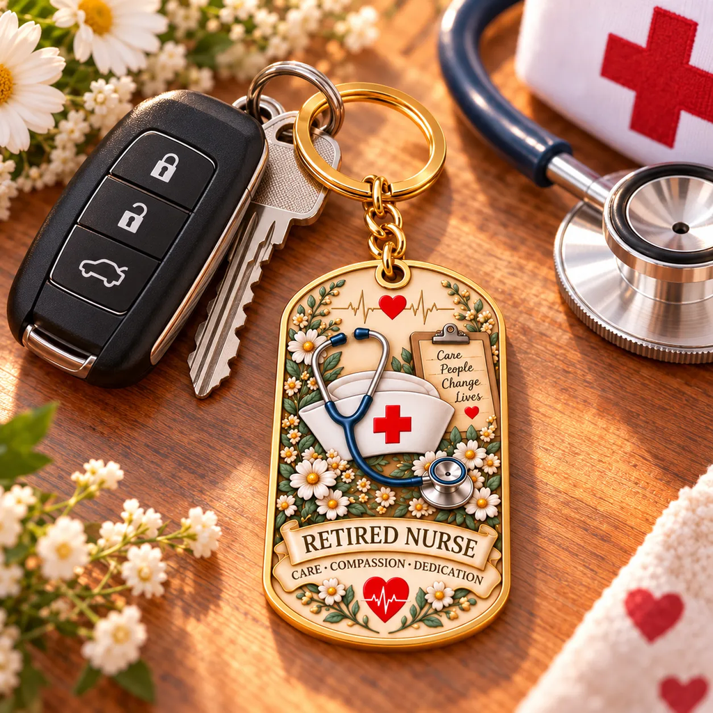 Retired Nurse Keychain