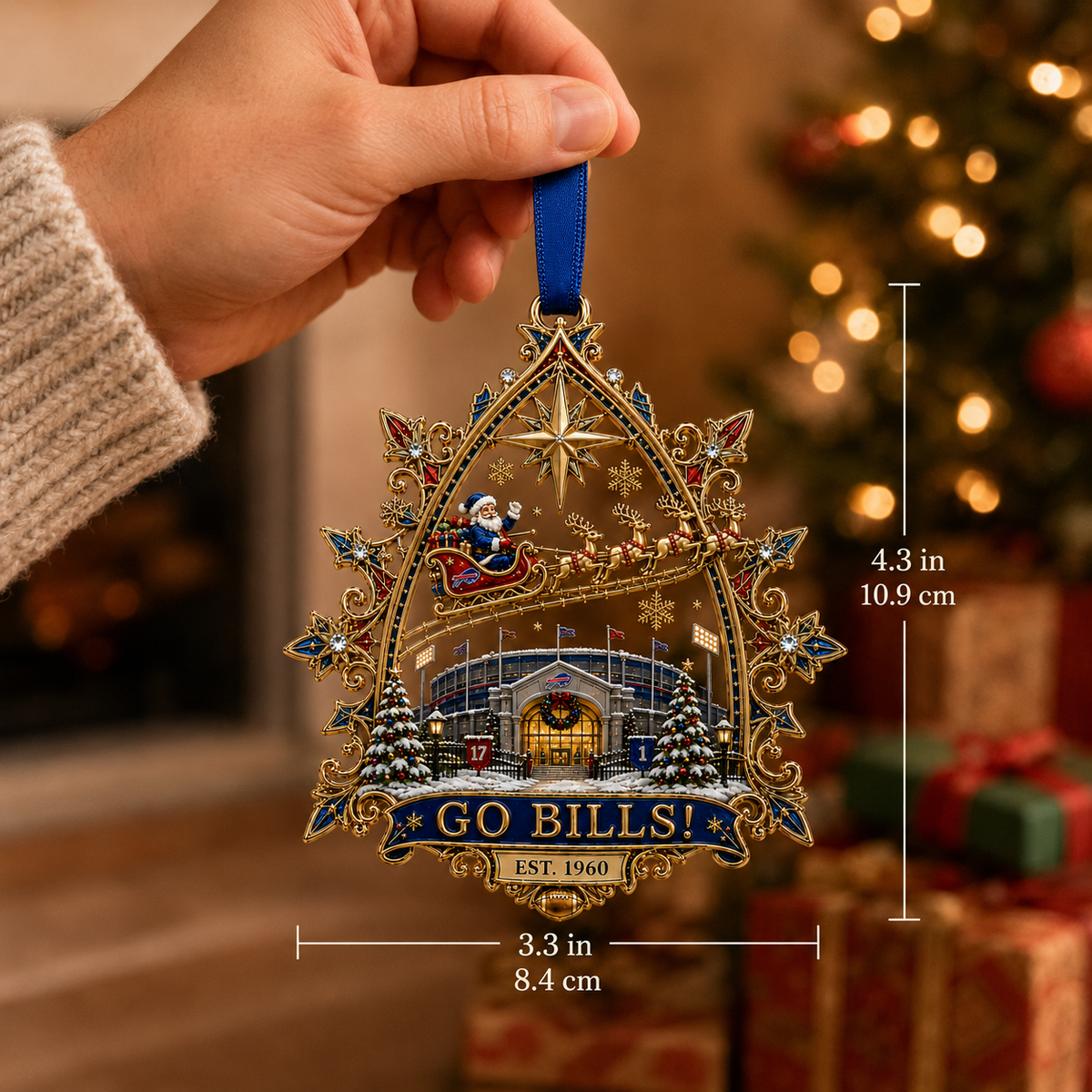 GO BILLS! Christmas Stadium Keepsake Ornament