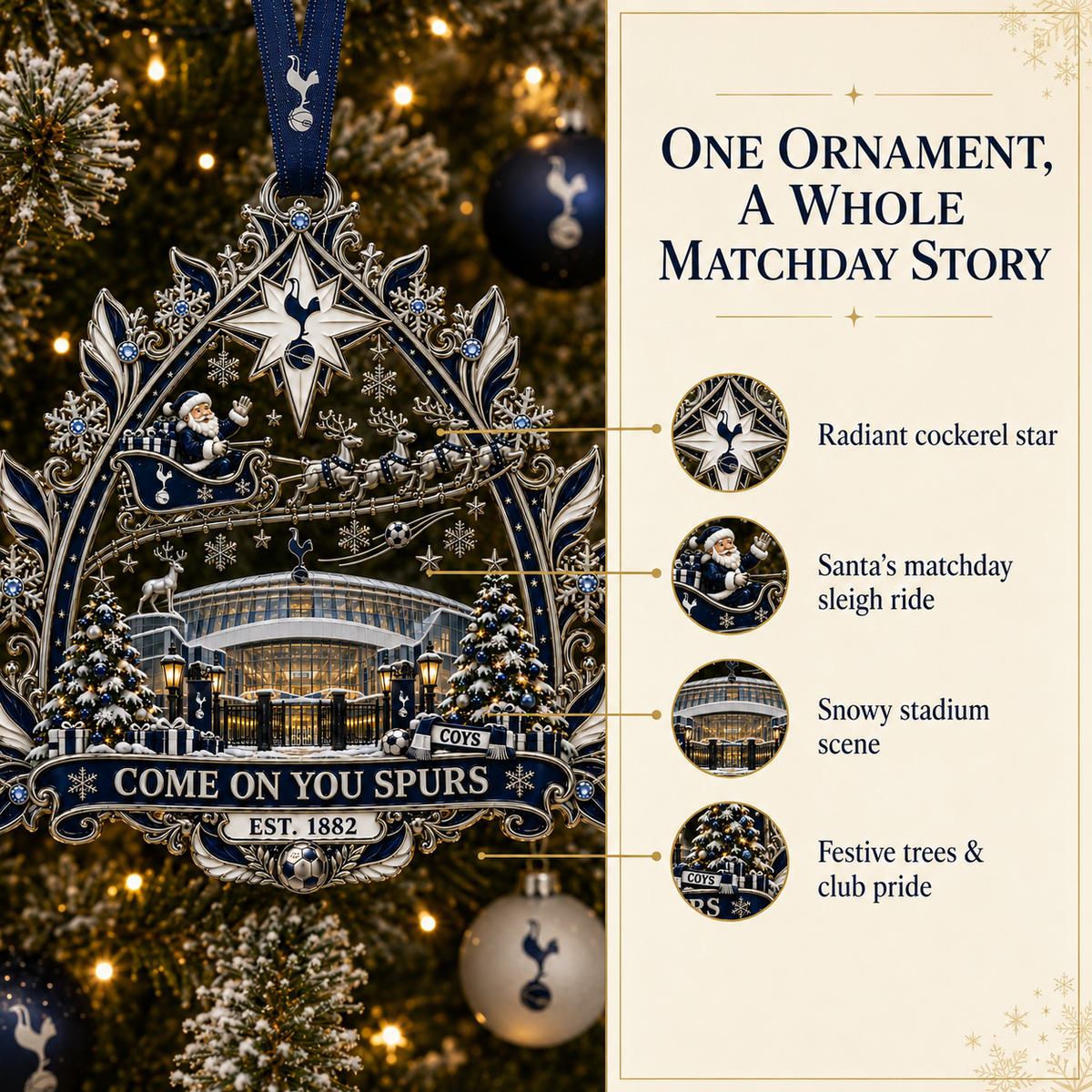 COME ON YOU SPURS Christmas Stadium Keepsake Ornament