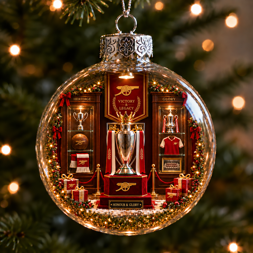 Victory Through Harmony Light-Up Football Christmas Globe Ornament