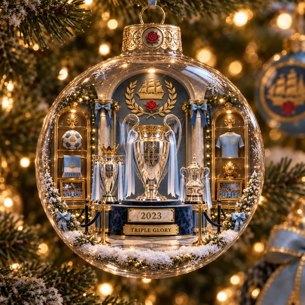 Pride in Battle Light-Up Football Christmas Globe Ornament