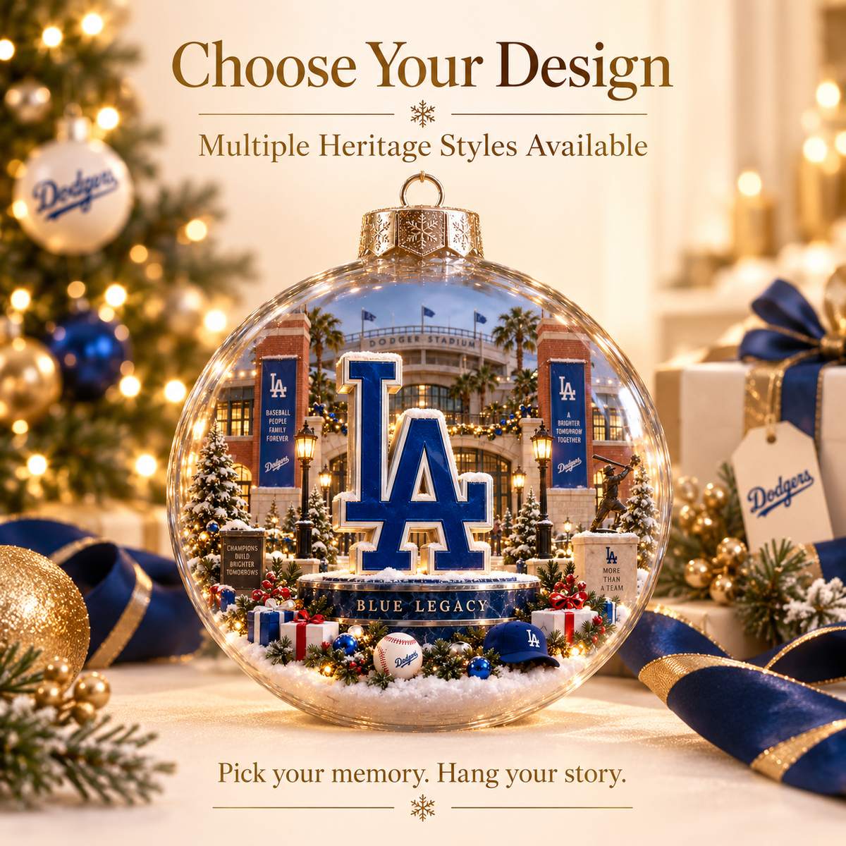 Think Blue — Light-Up Baseball Ornament