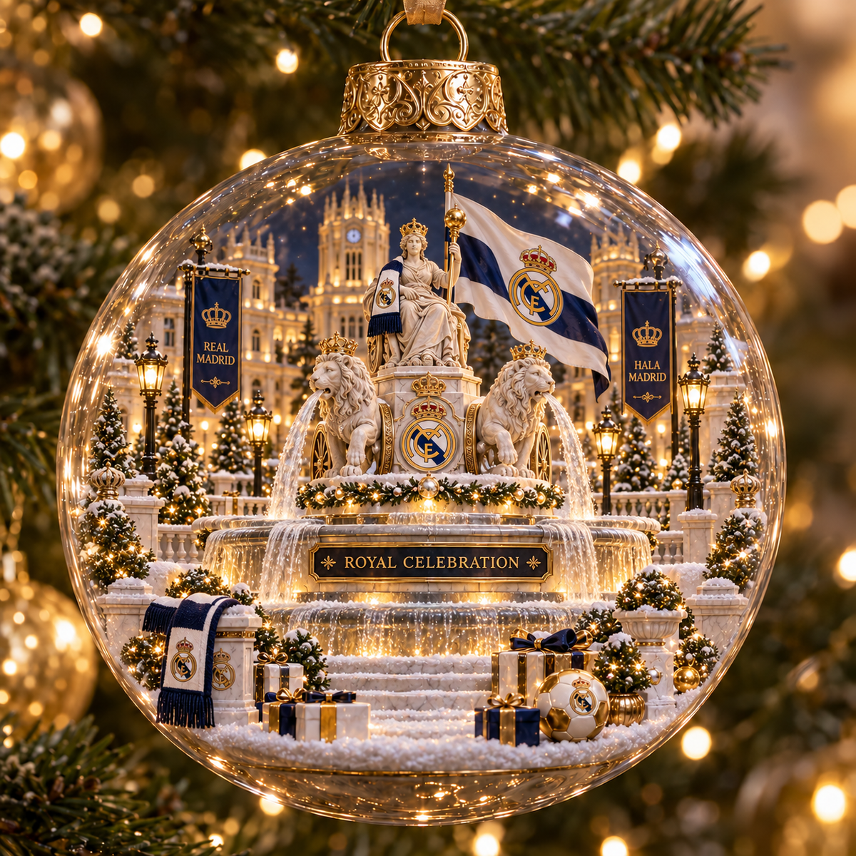 Hala Madrid — Light-Up Football Ornament