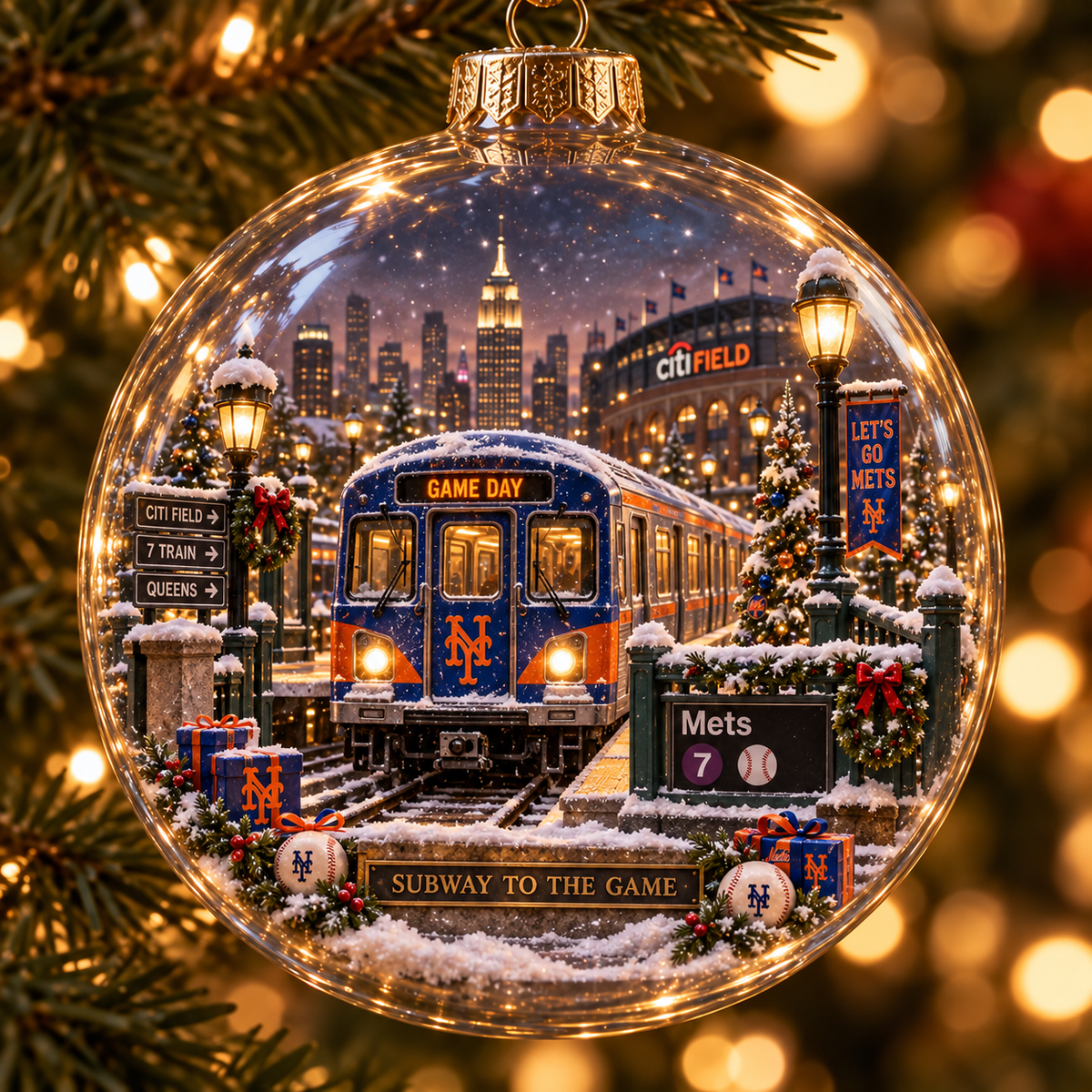 Baseball Brings Us Together — Light-Up Baseball Ornament