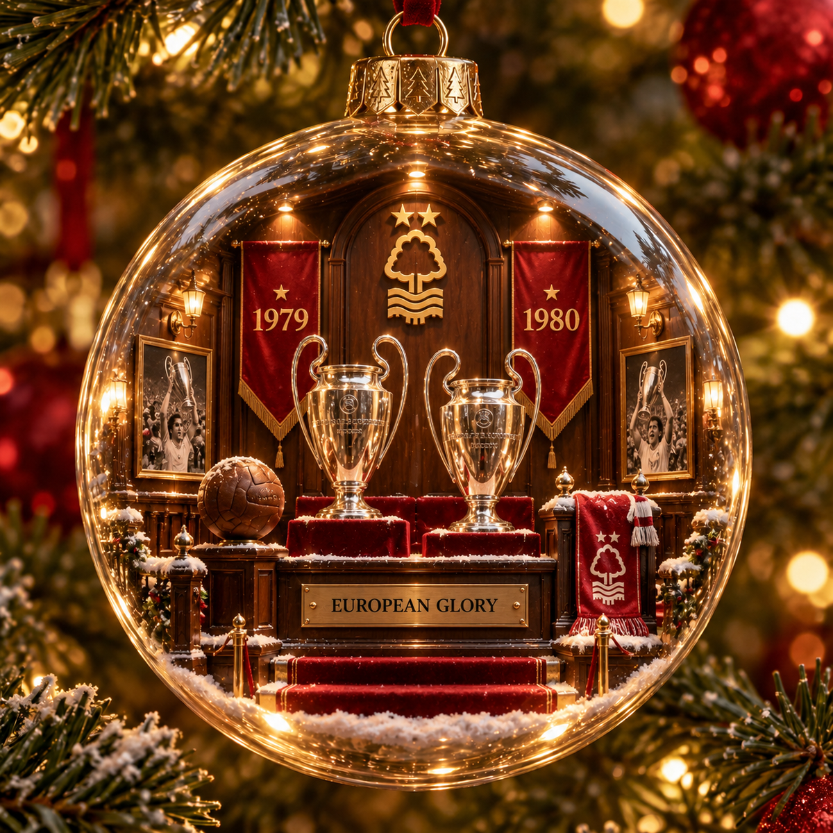 FOREST LEGACY — Light-Up Football Heritage Diorama Ornament