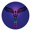 7 Chakras Caduceus Print Round Floor Mat