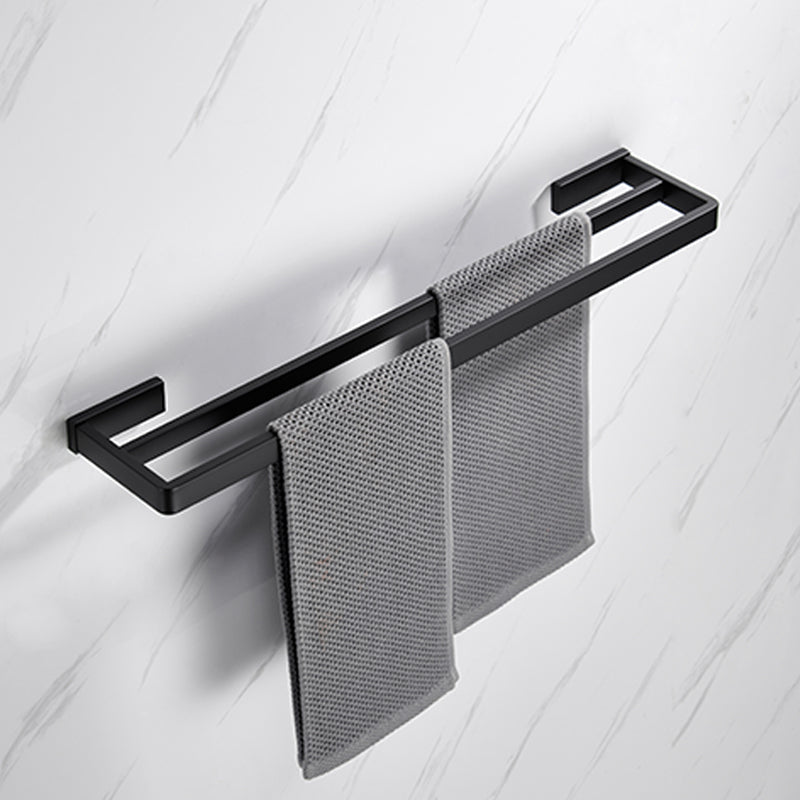 Sikunuo | Matt Black 5-piece modern bathroom accessory as a single item or as a set with towel bar