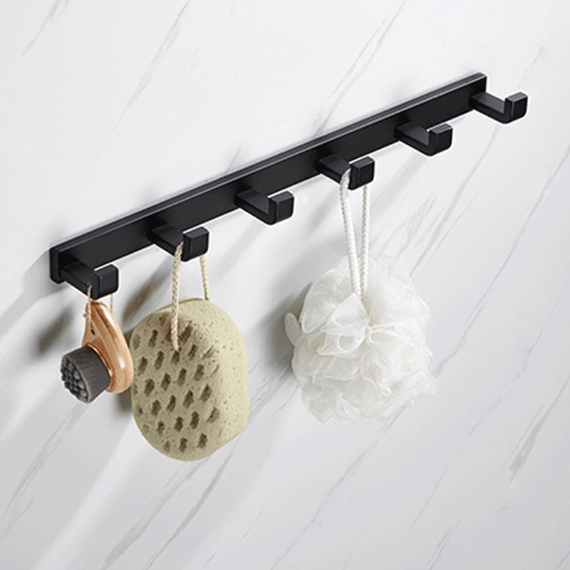 Sikunuo | Matt Black 5-piece modern bathroom accessory as a single item or as a set with towel bar