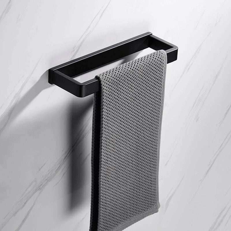 Sikunuo | Matt Black 5-piece modern bathroom accessory as a single item or as a set with towel bar