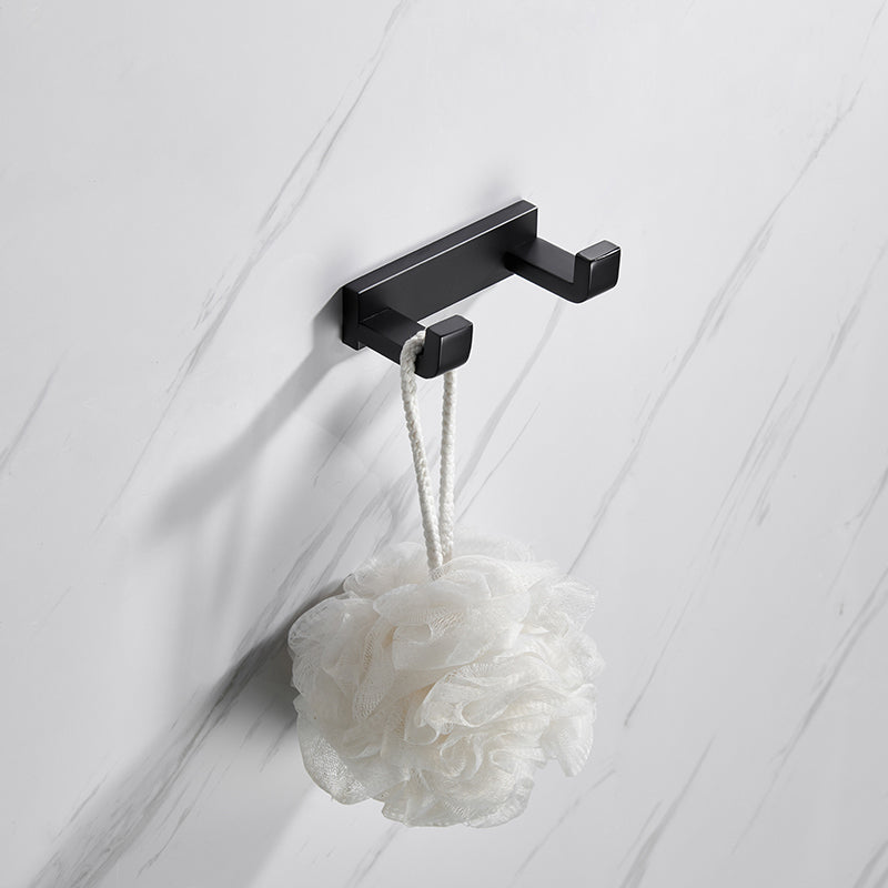 Sikunuo | Matt Black 5-piece modern bathroom accessory as a single item or as a set with towel bar