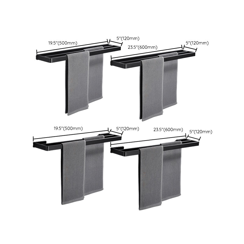 Sikunuo | Matt Black 5-piece modern bathroom accessory as a single item or as a set with towel bar