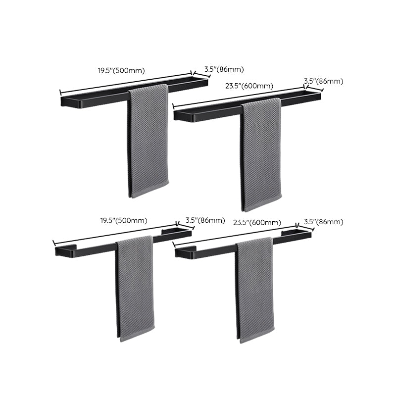 Sikunuo | Matt Black 5-piece modern bathroom accessory as a single item or as a set with towel bar