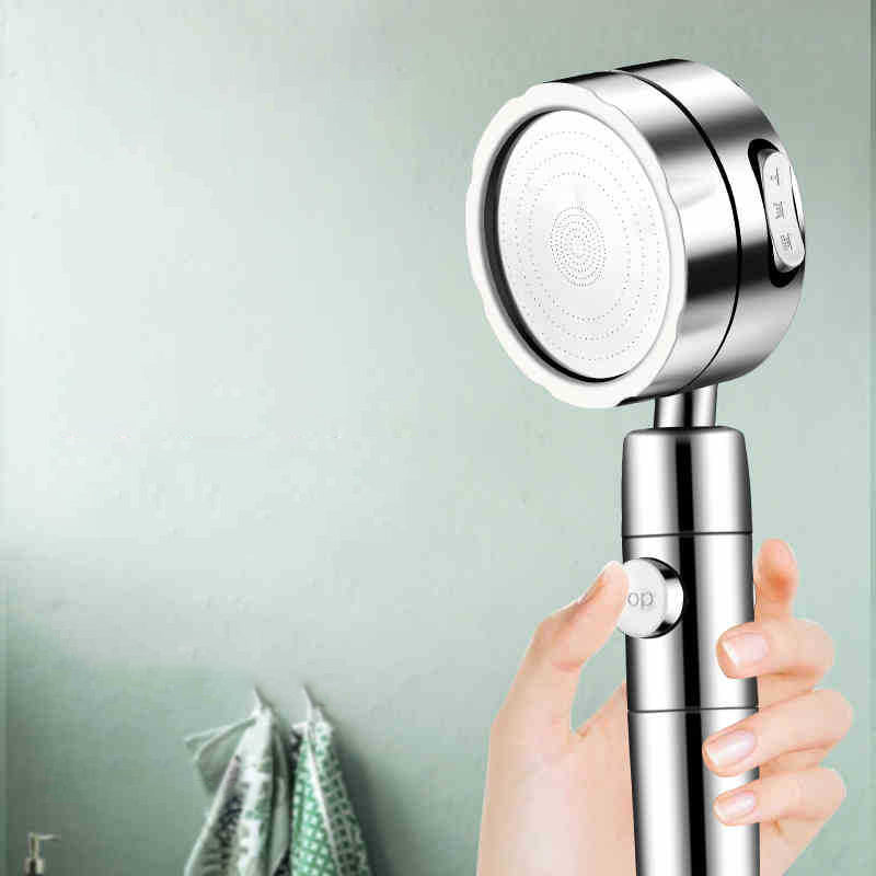 Sikunuo | Modern Handheld Showerhead 3 Spray Round Metal Shower Heads