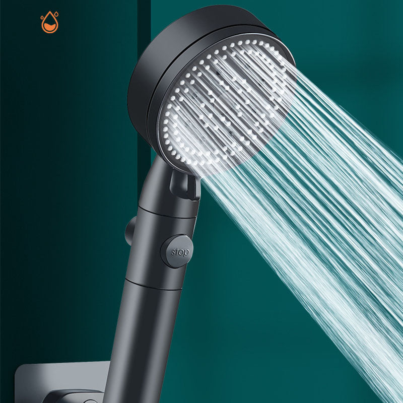 Sikunuo | Metal Black Shower Head Self-Cleaning Standard Round Hand Shower