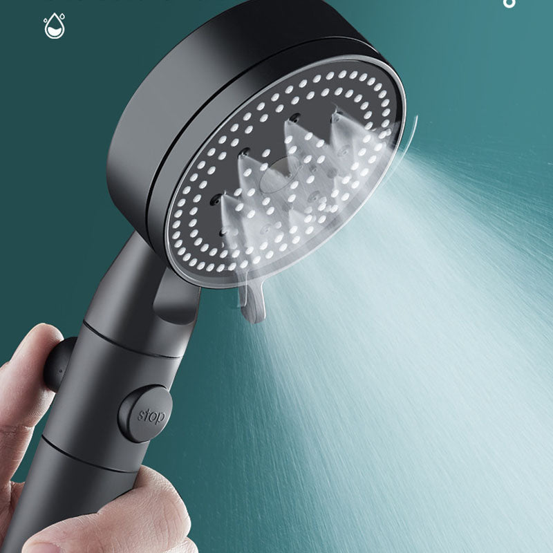 Sikunuo | Metal Black Shower Head Self-Cleaning Standard Round Hand Shower