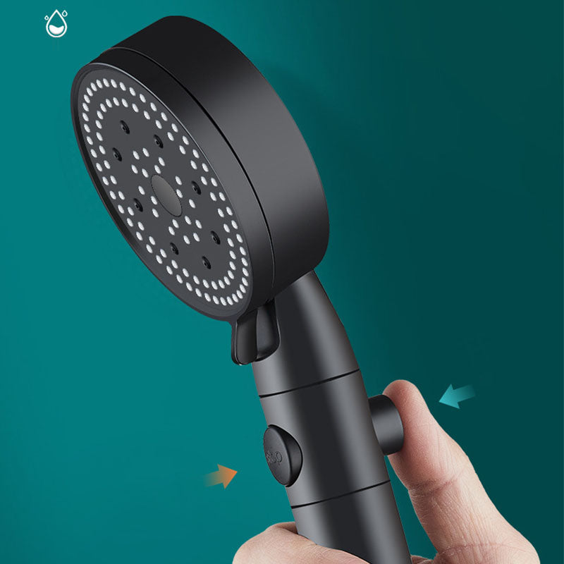Sikunuo | Metal Black Shower Head Self-Cleaning Standard Round Hand Shower
