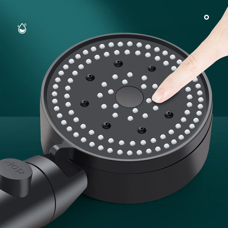Sikunuo | Metal Black Shower Head Self-Cleaning Standard Round Hand Shower