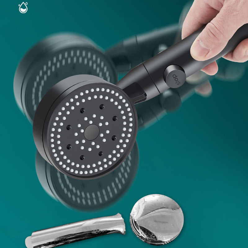 Sikunuo | Metal Black Shower Head Self-Cleaning Standard Round Hand Shower