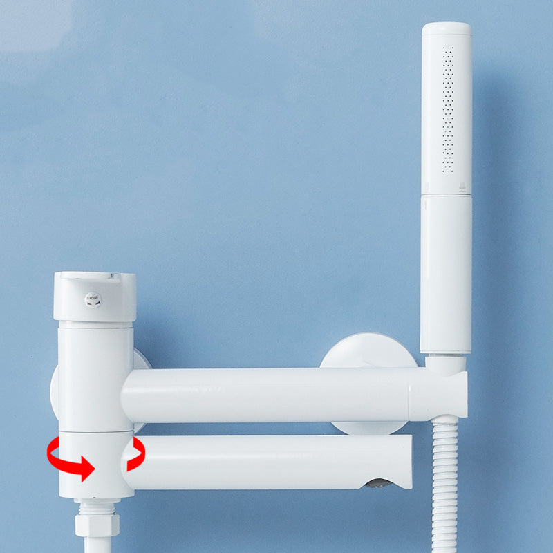 Sikunuo | Metal Modern Bathroom Faucet White Single Handle Bathtub Fill Valve Trim
