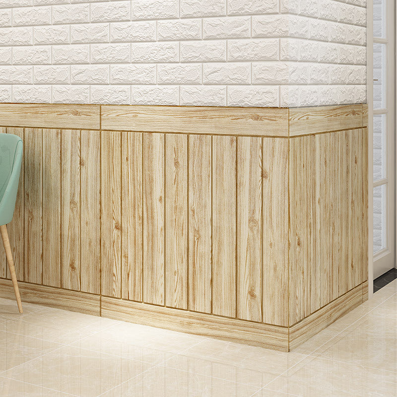 Sikunuo | Modern Tin Wall Paneling Smooth Wall Ceiling Wood Plank Set of 6