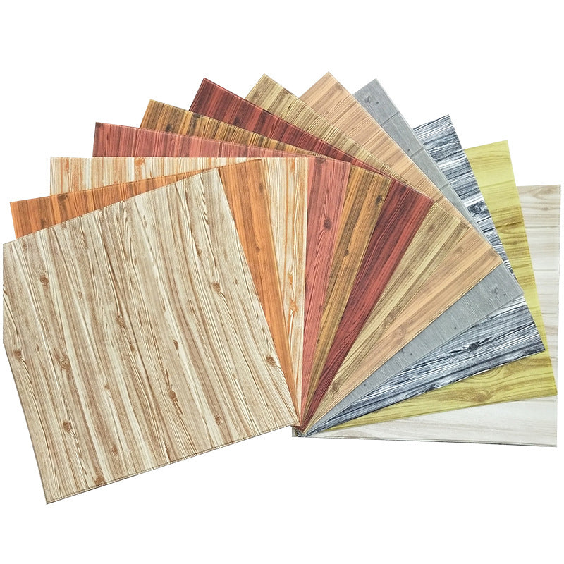 Sikunuo | Modern Tin Wall Paneling Smooth Wall Ceiling Wood Plank Set of 6