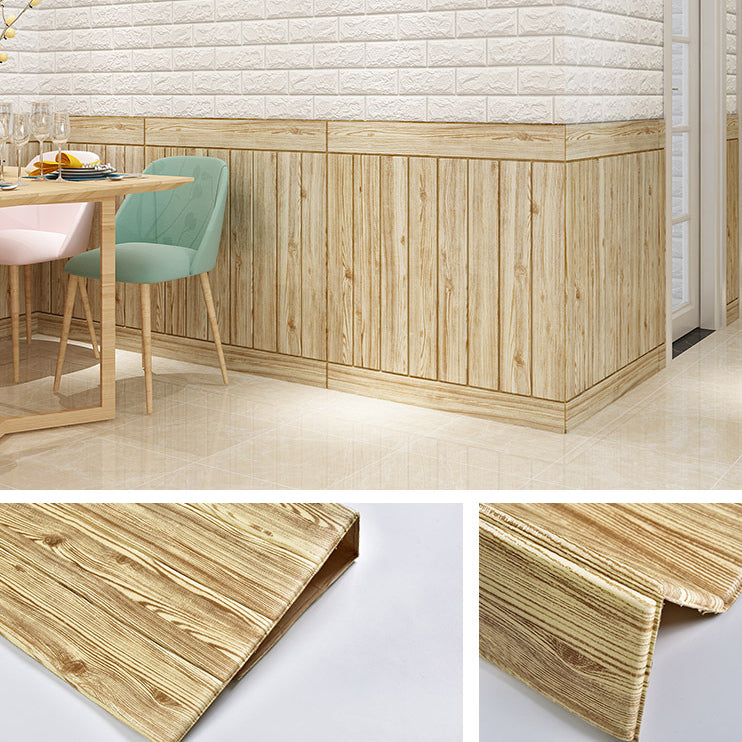 Sikunuo | Modern Tin Wall Paneling Smooth Wall Ceiling Wood Plank Set of 6