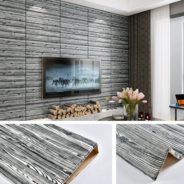 Sikunuo | Modern Tin Wall Paneling Smooth Wall Ceiling Wood Plank Set of 6