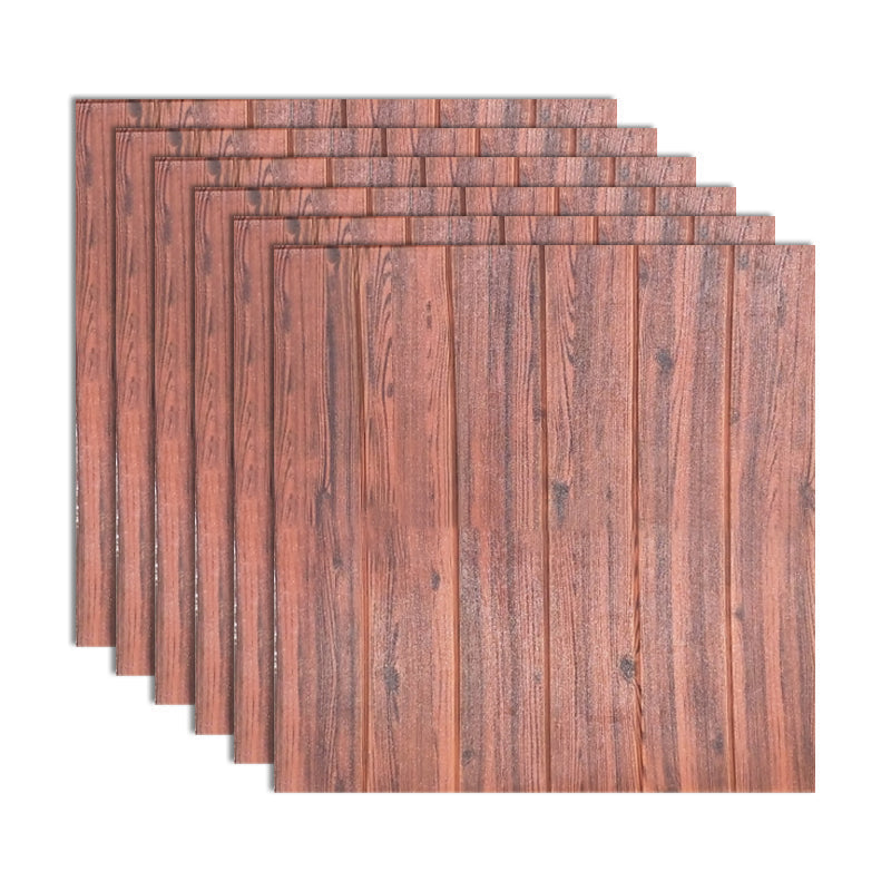 Sikunuo | Modern Tin Wall Paneling Smooth Wall Ceiling Wood Plank Set of 6