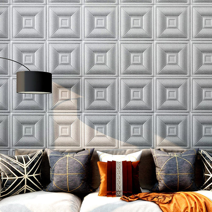 Sikunuo | Beautiful Style Wall Panel 3D Print Bathroom Living Room Wall Panels with Padding