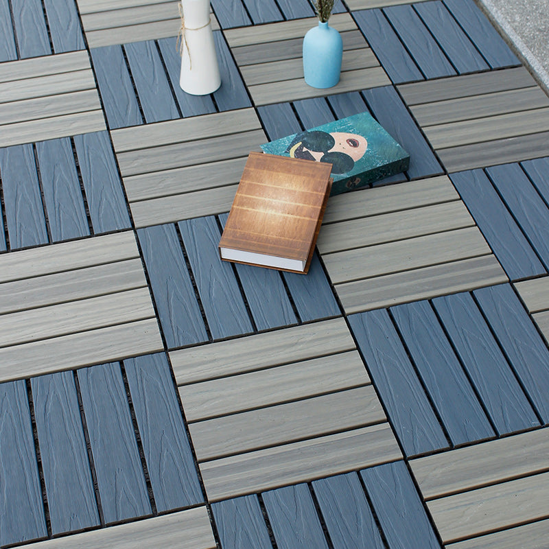 Sikunuo | Interlocking composite deck tiles Striped pattern patio tiles