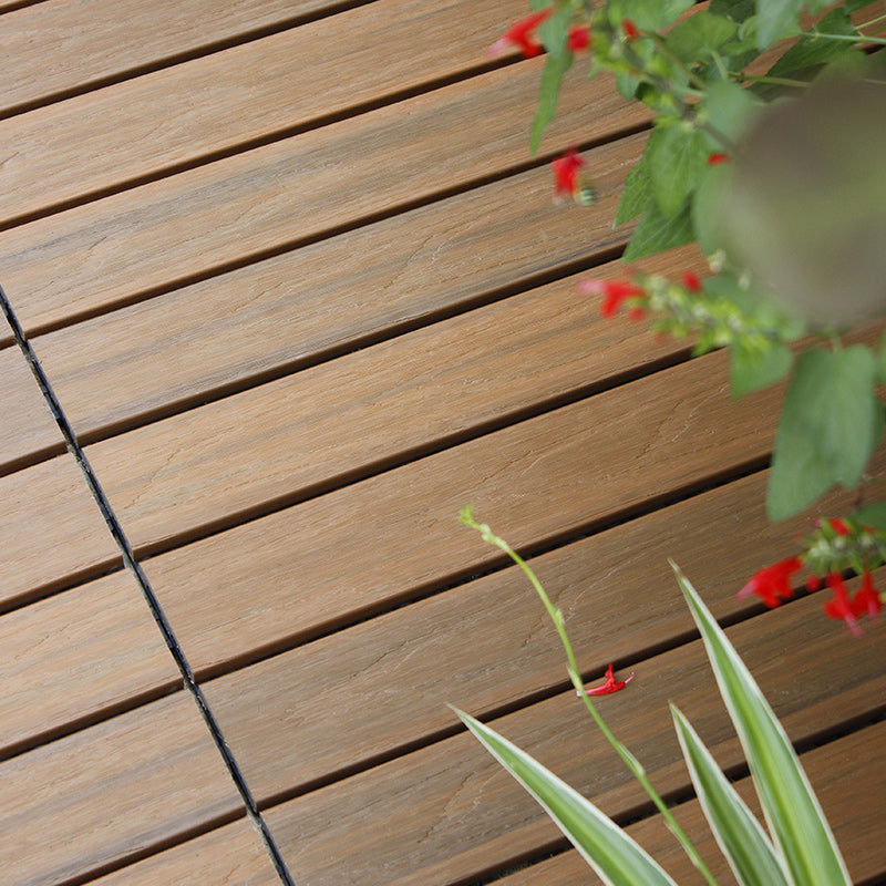 Sikunuo | Interlocking composite deck tiles Striped pattern patio tiles