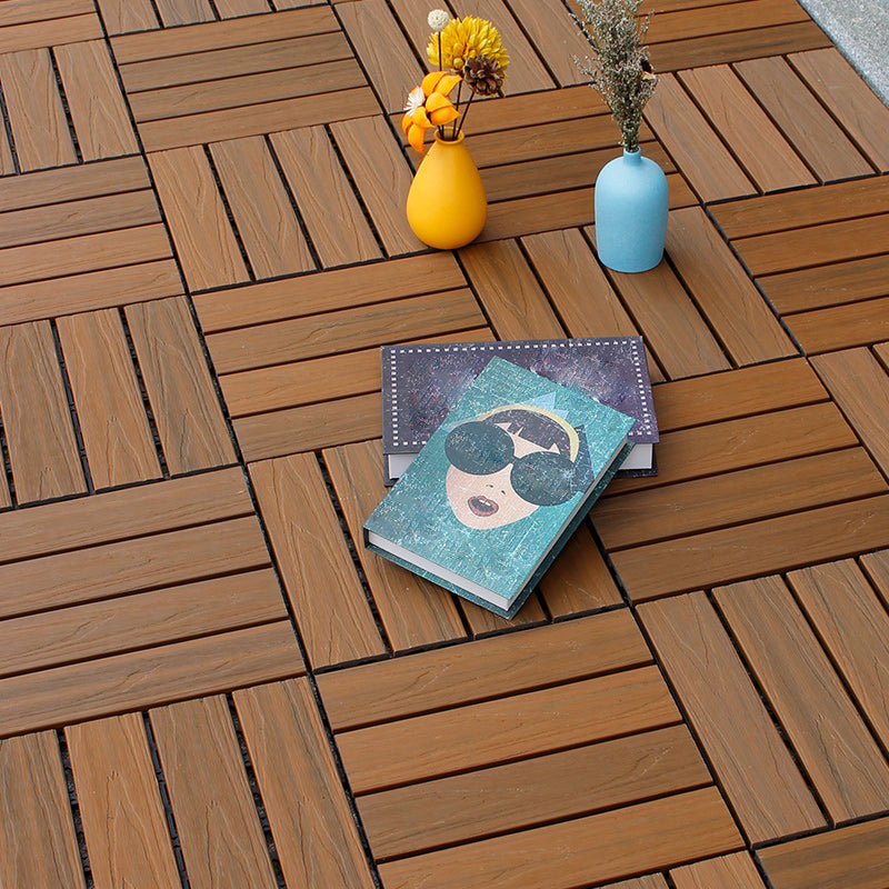 Sikunuo | Interlocking composite deck tiles Striped pattern patio tiles