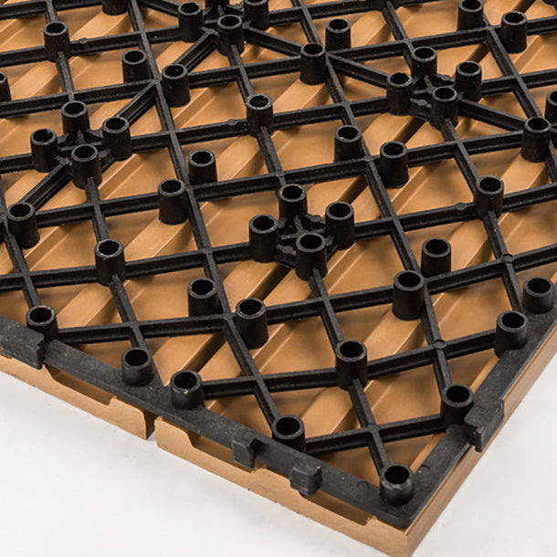 Sikunuo | Interlocking composite deck tiles Striped pattern patio tiles