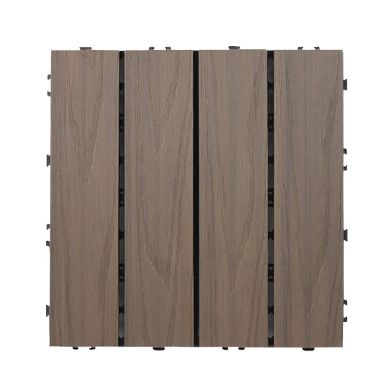 Sikunuo | Square Patio Tiles Interlocking Striped Pattern Deck Board