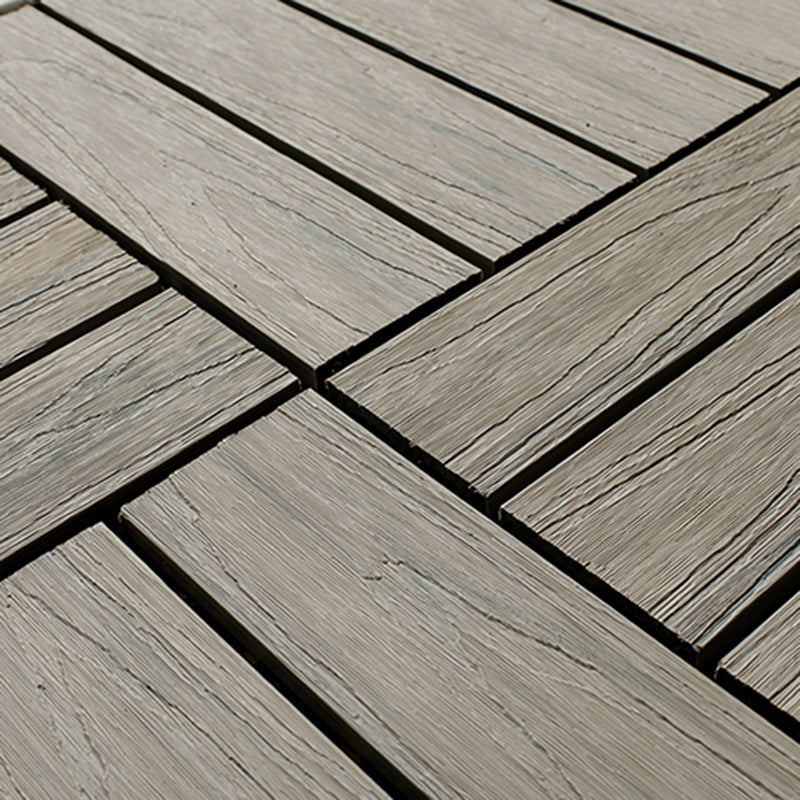Sikunuo | Square Patio Tiles Interlocking Striped Pattern Deck Board