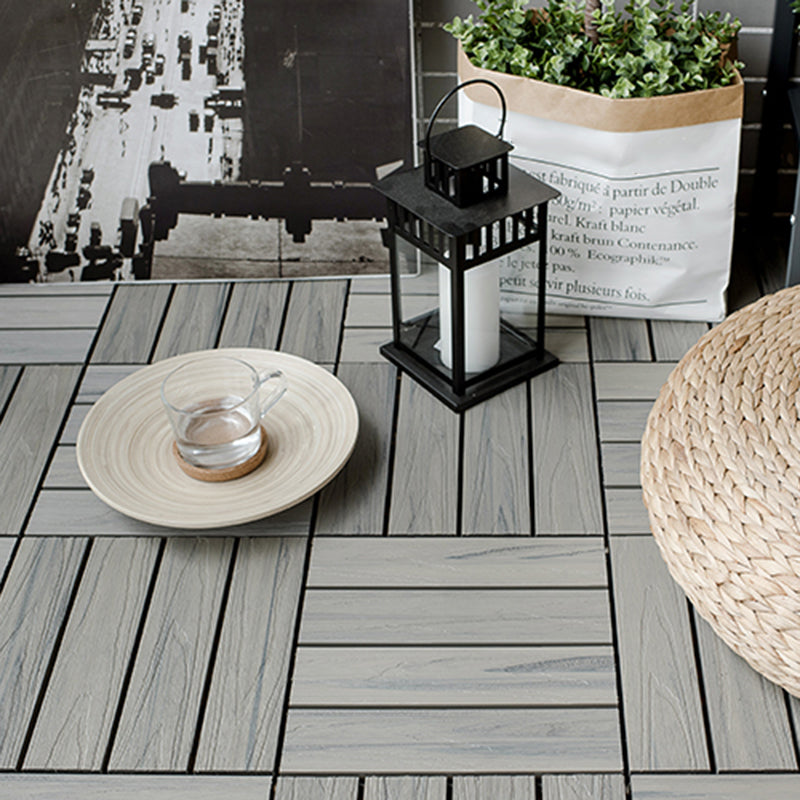 Sikunuo | Square Patio Tiles Interlocking Striped Pattern Deck Board