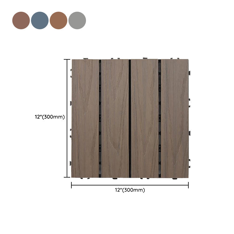 Sikunuo | Square Patio Tiles Interlocking Striped Pattern Deck Board