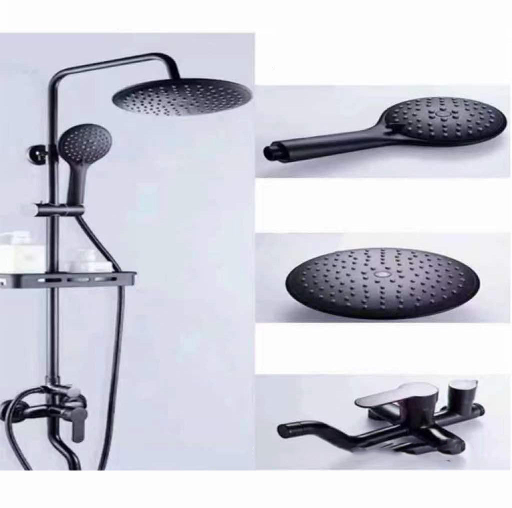 Sikunuo | Modern Style Brass Shower System Adjustable Spray Pattern Wall Mounted Shower Combination