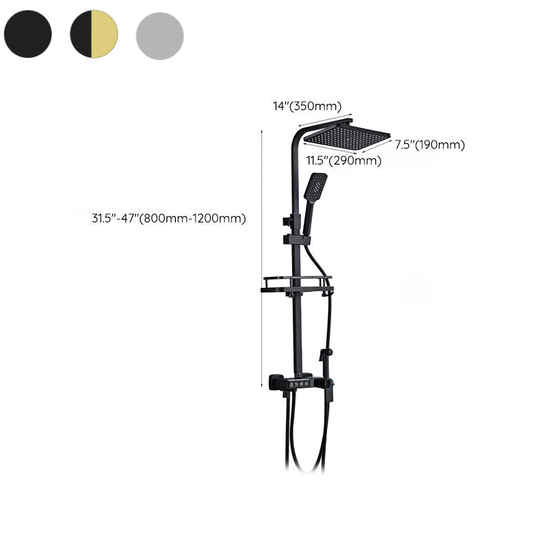 Sikunuo | Modern Style Brass Shower System Adjustable Spray Pattern Wall Mounted Shower Combination