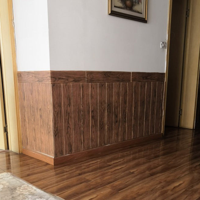 Sikunuo | Modern Tin Back Wall Panel Smooth Wall Ceiling Wood Grain Design Set of 1