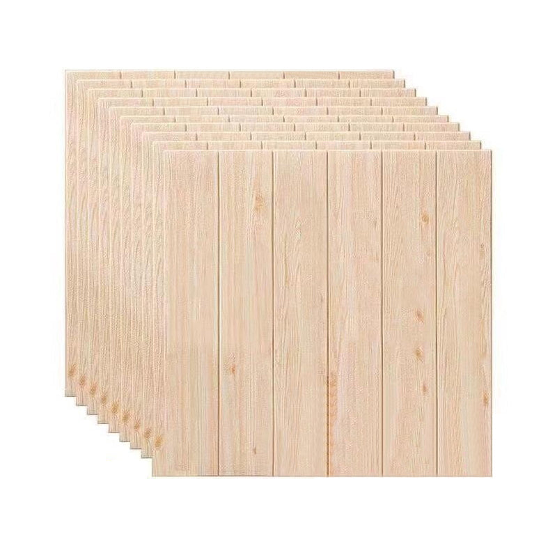 Sikunuo | Modern Tin Back Wall Panel Smooth Wall Ceiling Wood Grain Design Set of 1