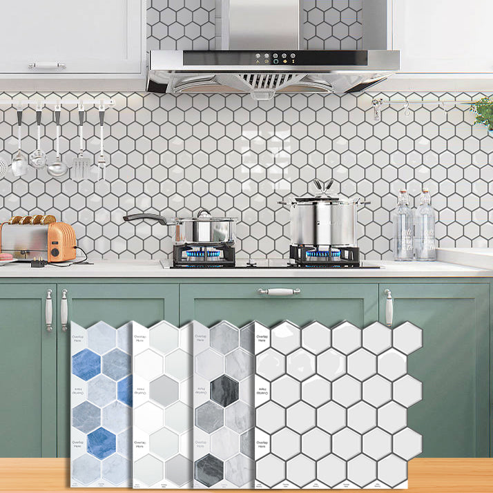 Sikunuo | Square Peel and Stick Back Wall Modern Plastic Peel and Stick Back Wall