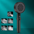 Sikunuo | 5 Sprays Shower Head Round Wall Mounted Plastic Wall Connector Holder Handheld Shower Head
