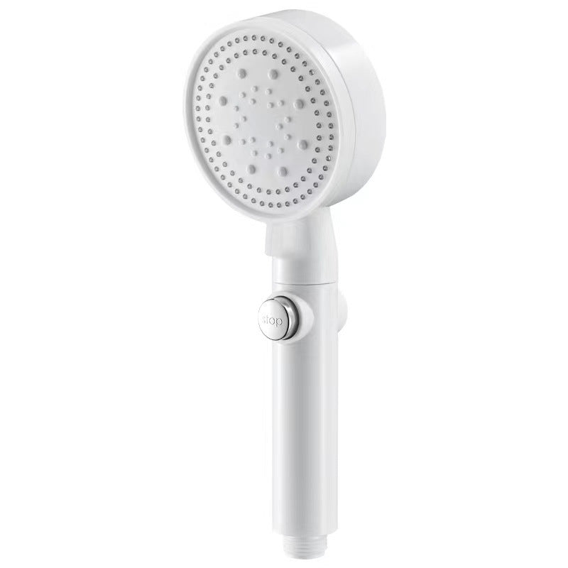 Sikunuo | 5 Sprays Shower Head Round Wall Mounted Plastic Wall Connector Holder Handheld Shower Head