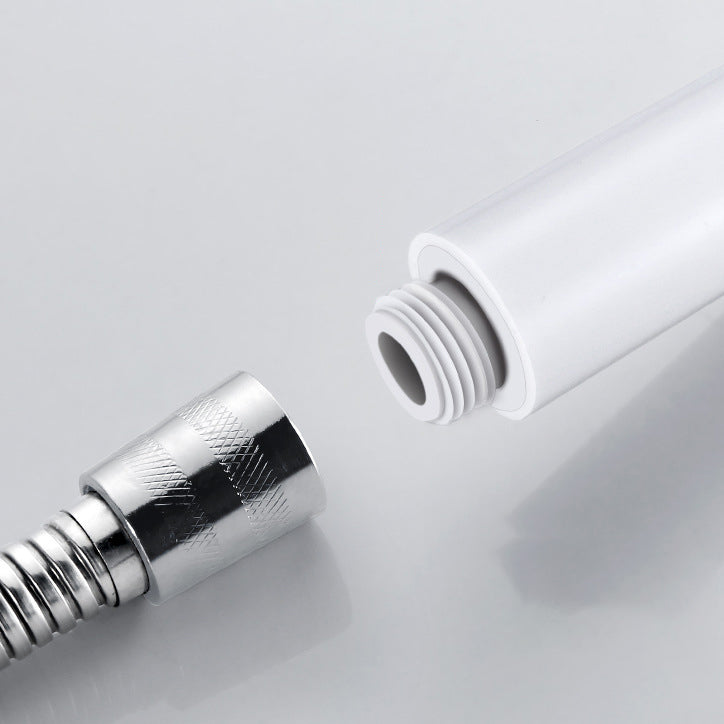 Sikunuo | 5 Sprays Shower Head Round Wall Mounted Plastic Wall Connector Holder Handheld Shower Head