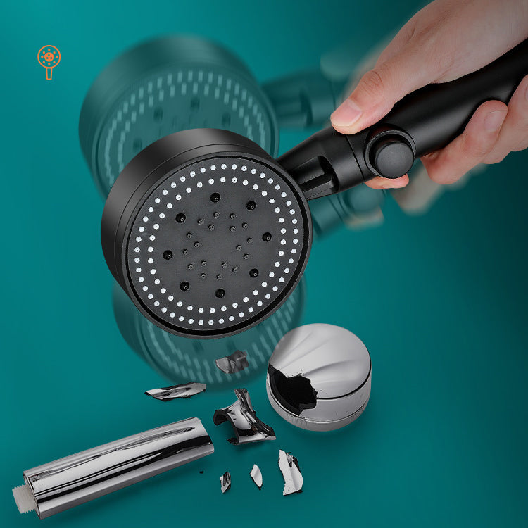 Sikunuo | Round Handheld Showerhead Modern Plastic Head with Self-Cleaning