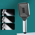 Sikunuo | Contemporary Handheld Supercharged Showerhead Square 3 Settings Spray Head